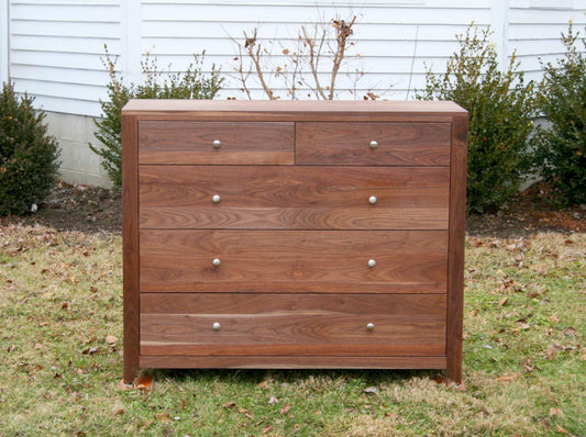 Dresser with 5 Inset Drawers and Corner Posts front view
