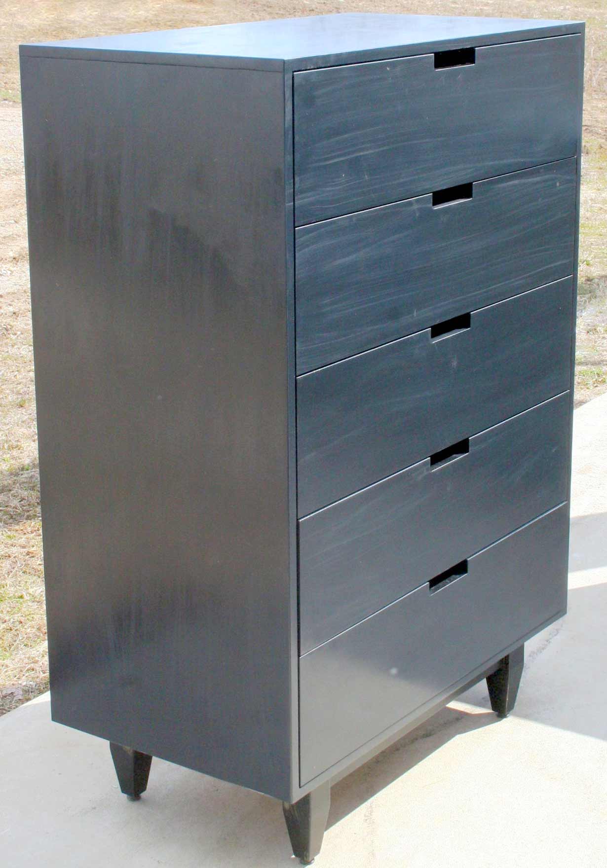 grey tall 5 drawer dresser hardwood
