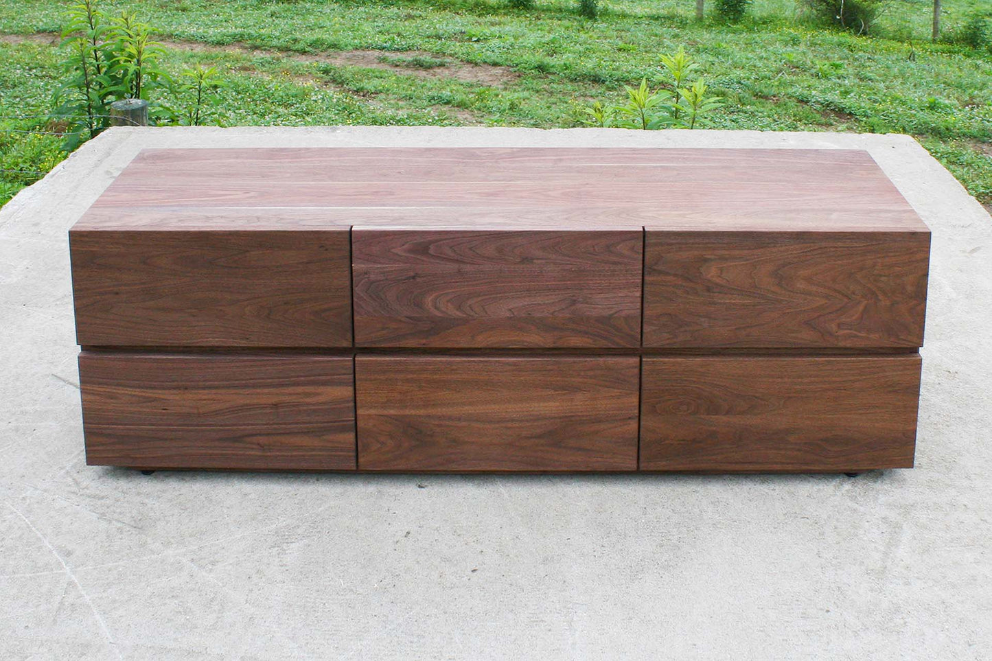 Triple Dresser front view walnut