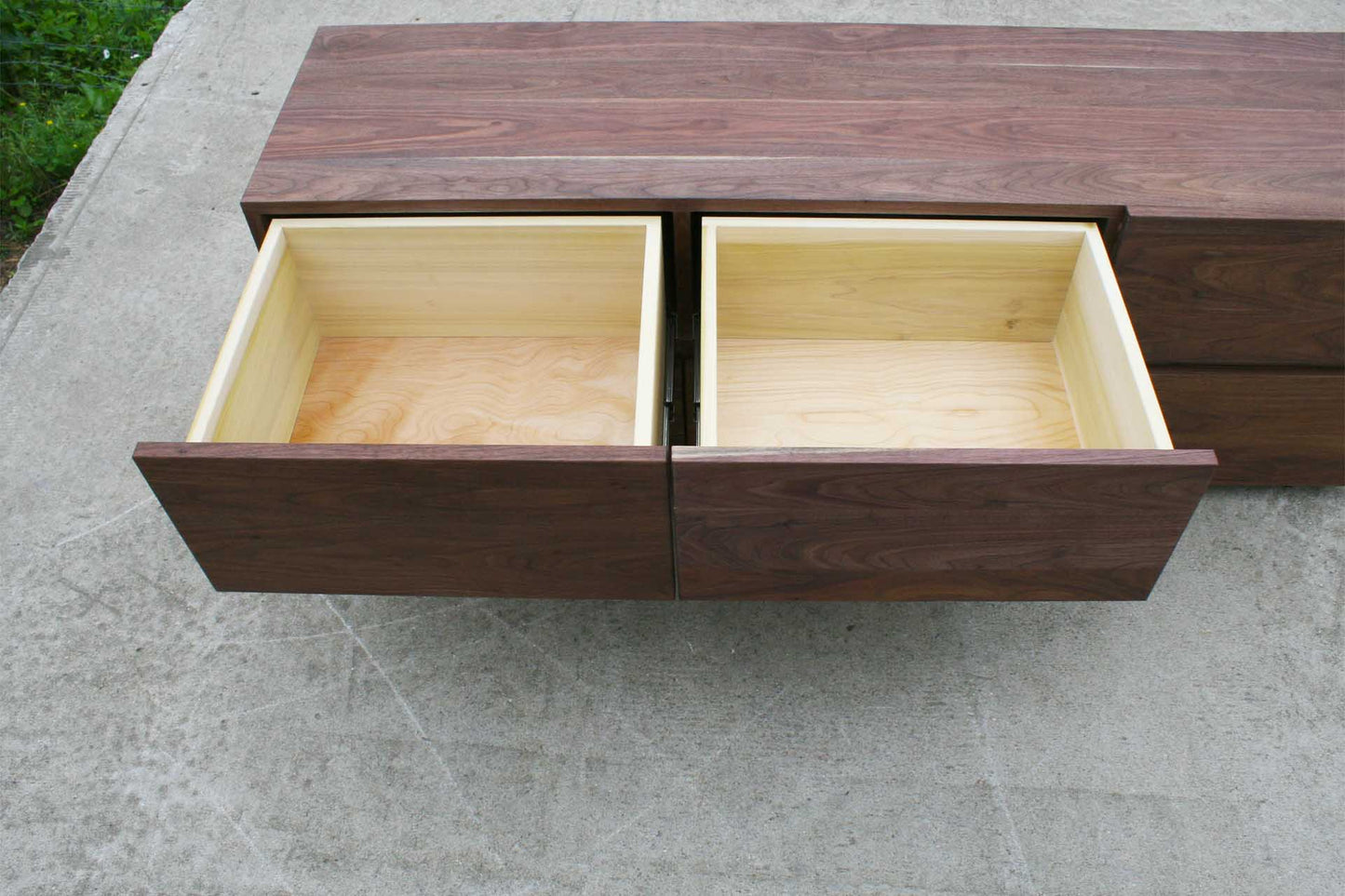 two drawers extended Triple Dresser
