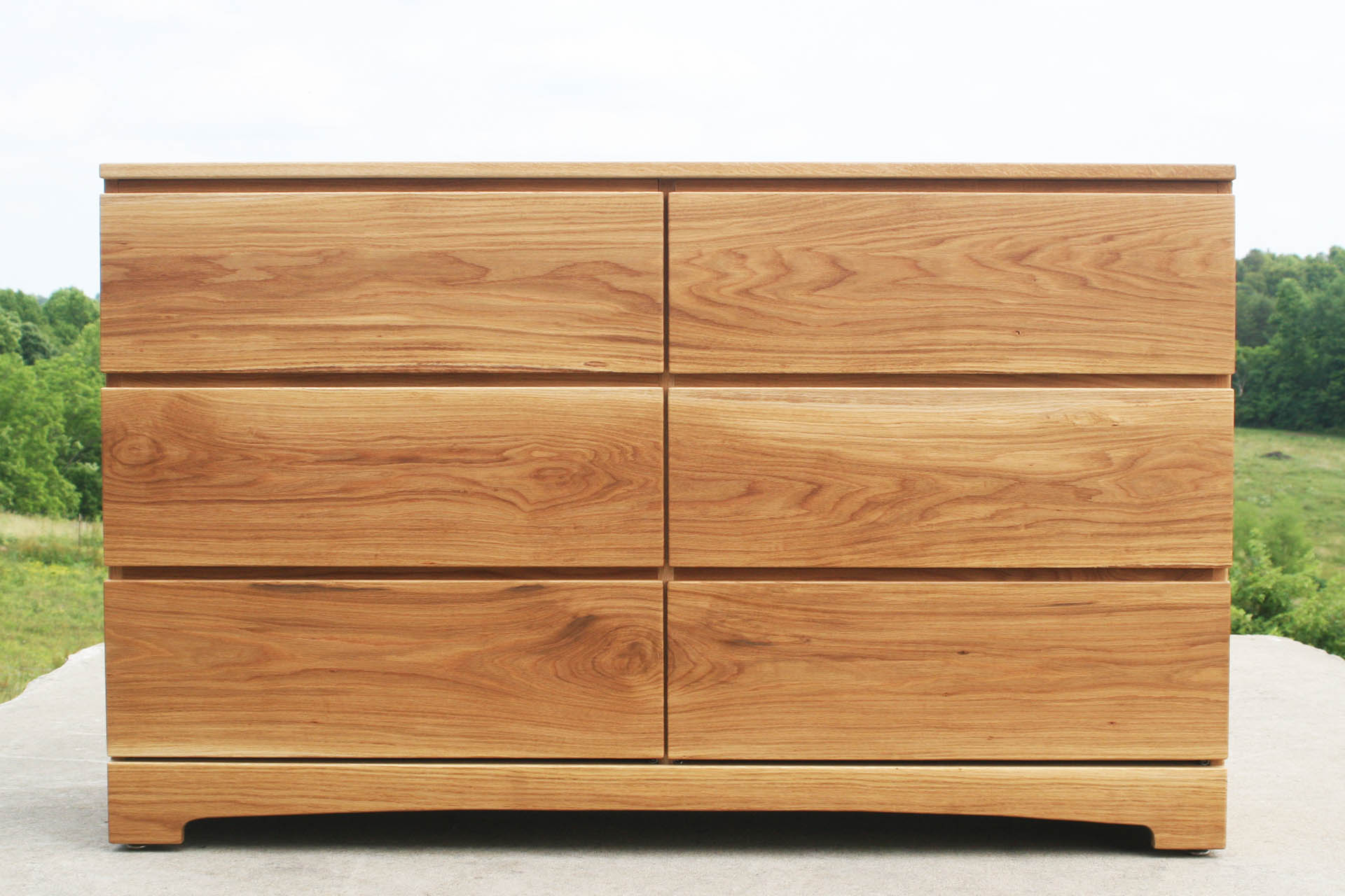 front view white oak dresser