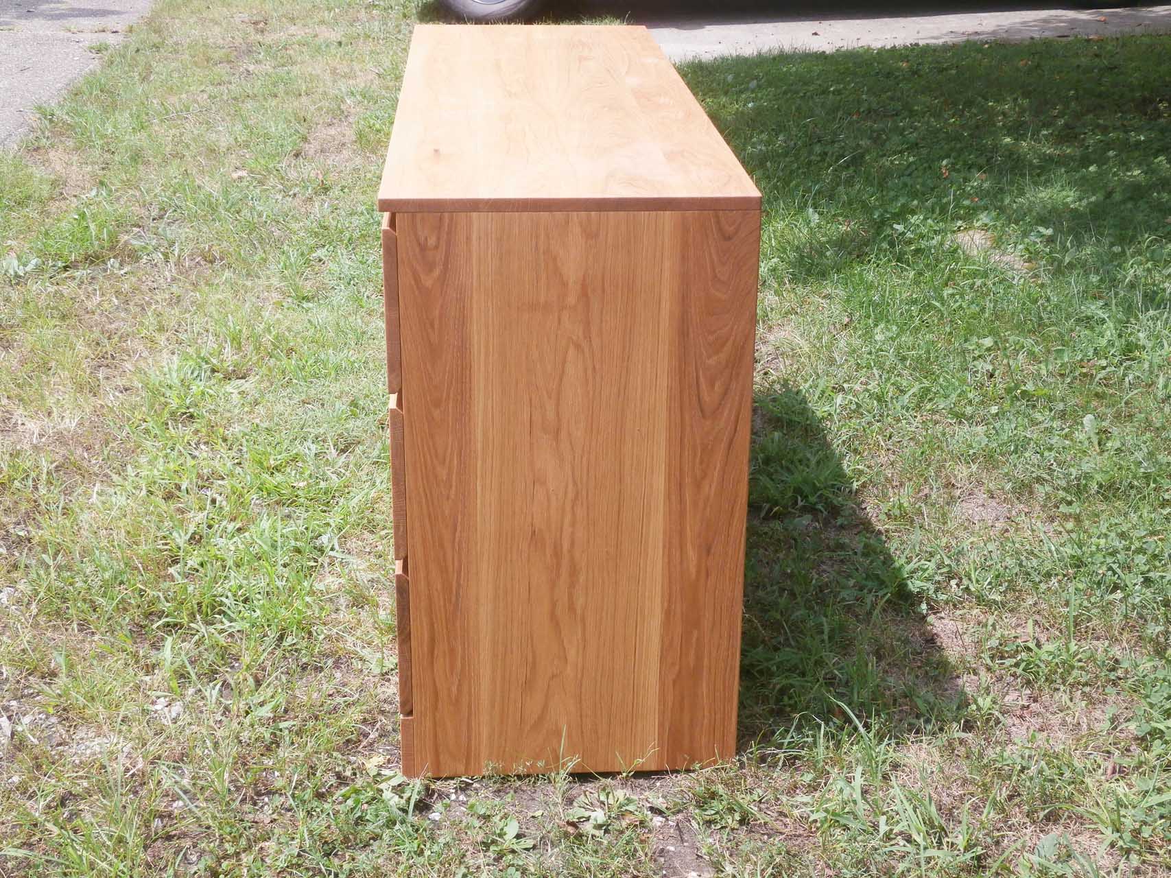 6 Drawer Dresser with inset drawers and flat panel sides side view