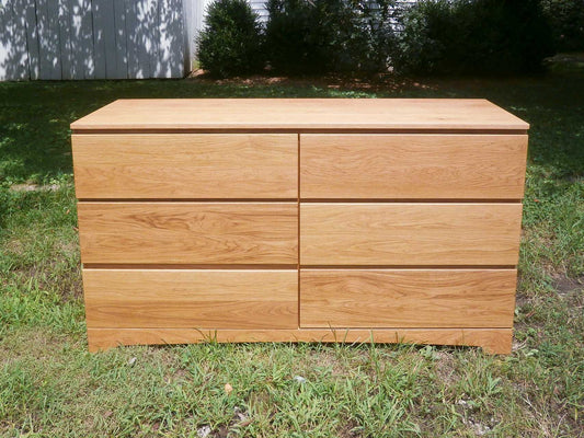 6 Drawer Dresser with inset drawers and flat panel sides front view