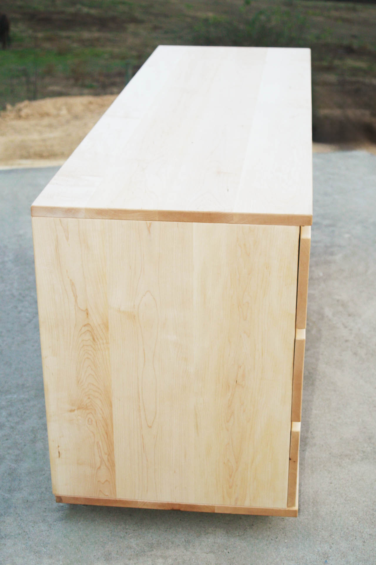 side and top of 6 drawer mid century dresser