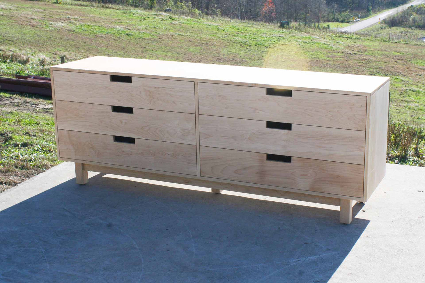 6 drawer double dresser with inset drawers
