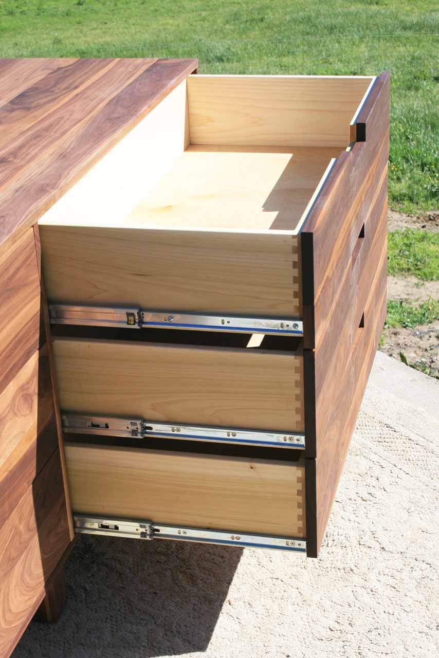 6 drawer double dresser drawers open walnut