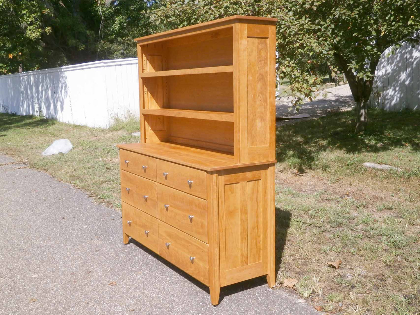 dresser with 6 drawers and storage space side view