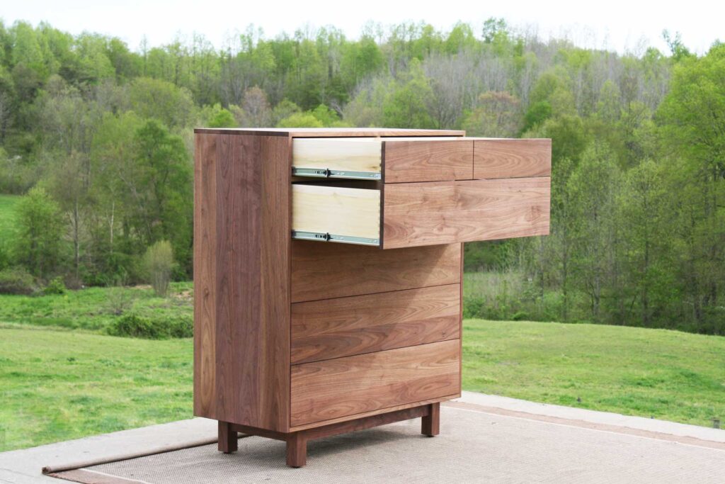 top drawers open 6 drawer dresser in walnut