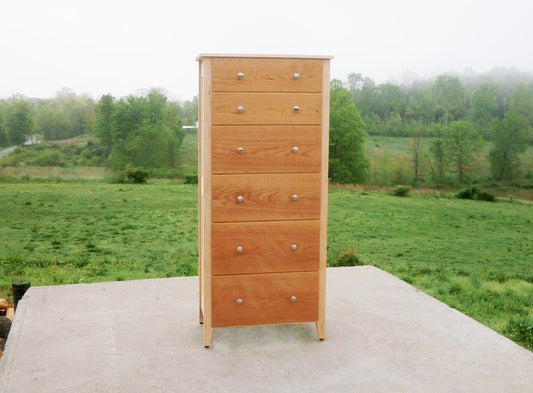 Tall and Narrow Dresser with 6 inset drawers front view
