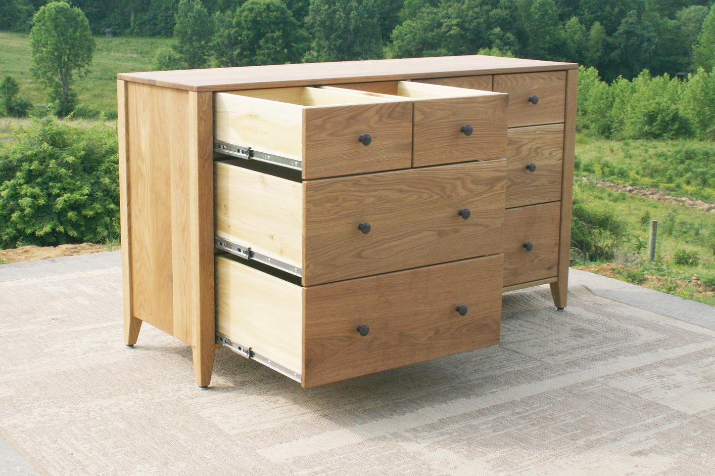 8 drawer dresser with inset drawers side view