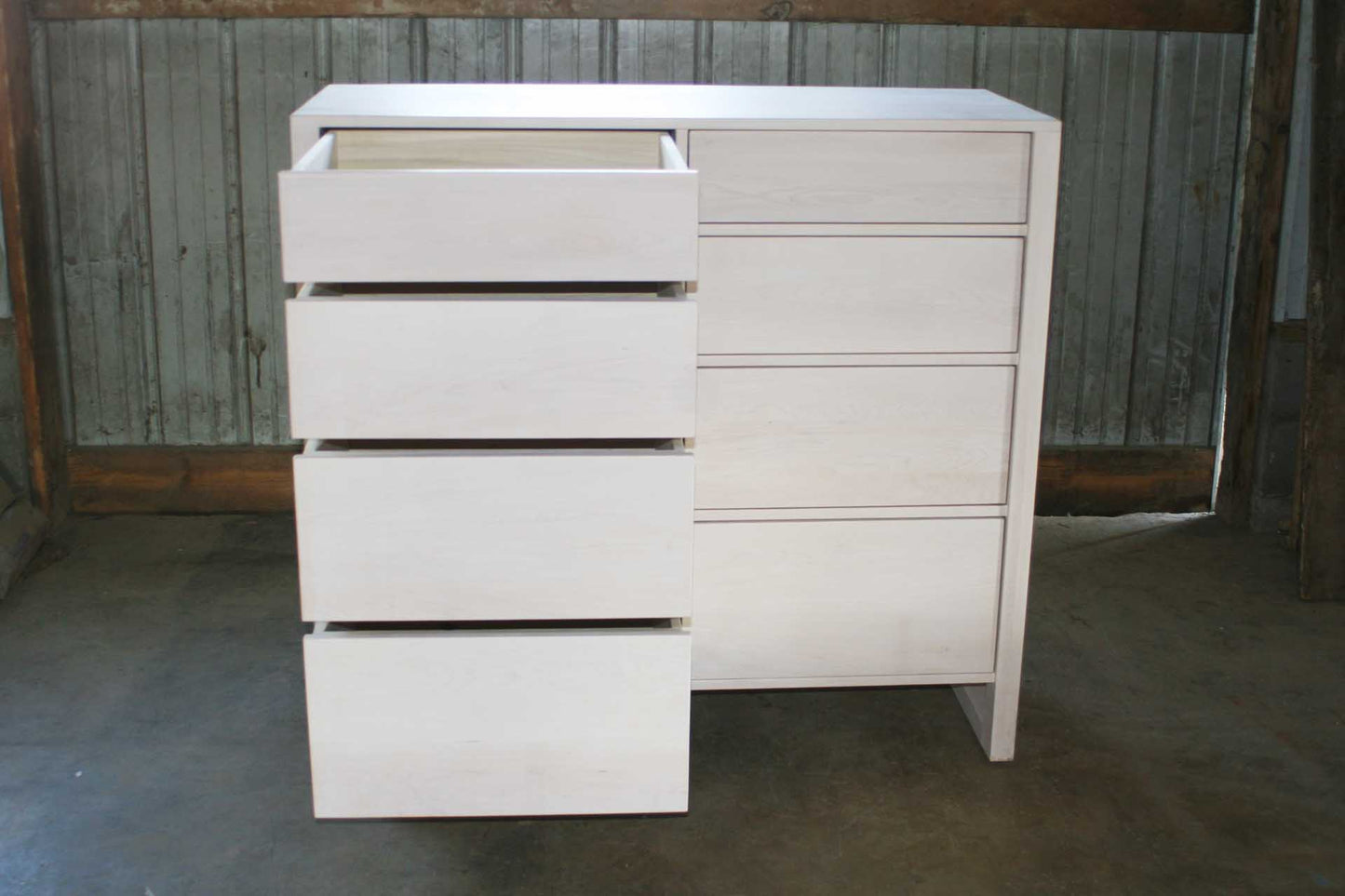 American made dresser drawers open front view