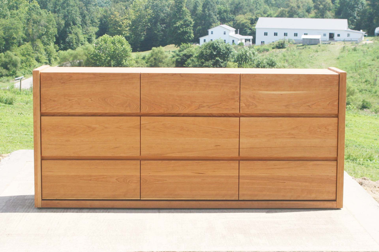 natural Dresser with 9 Drawers and Framed Ends