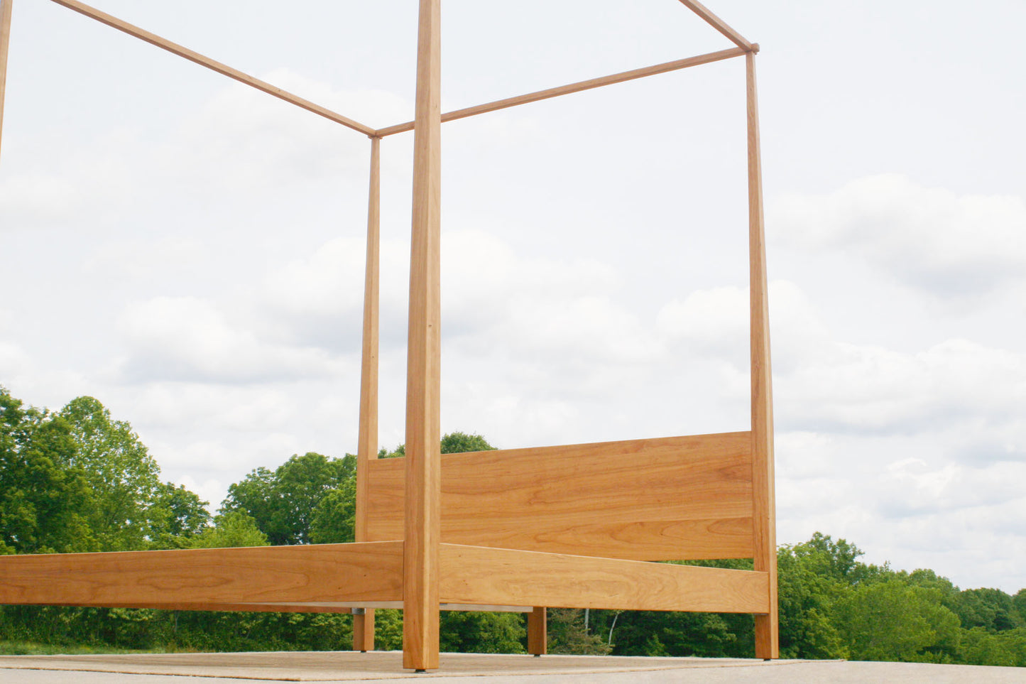 canopy bed in solid cherry wood
