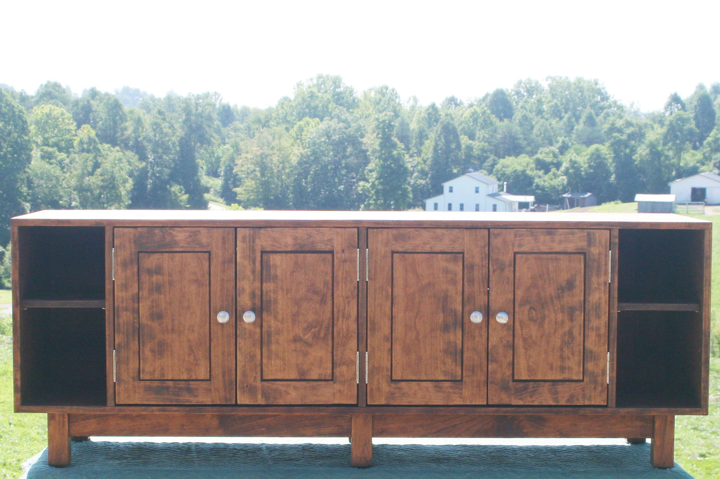 solid custom tv console table