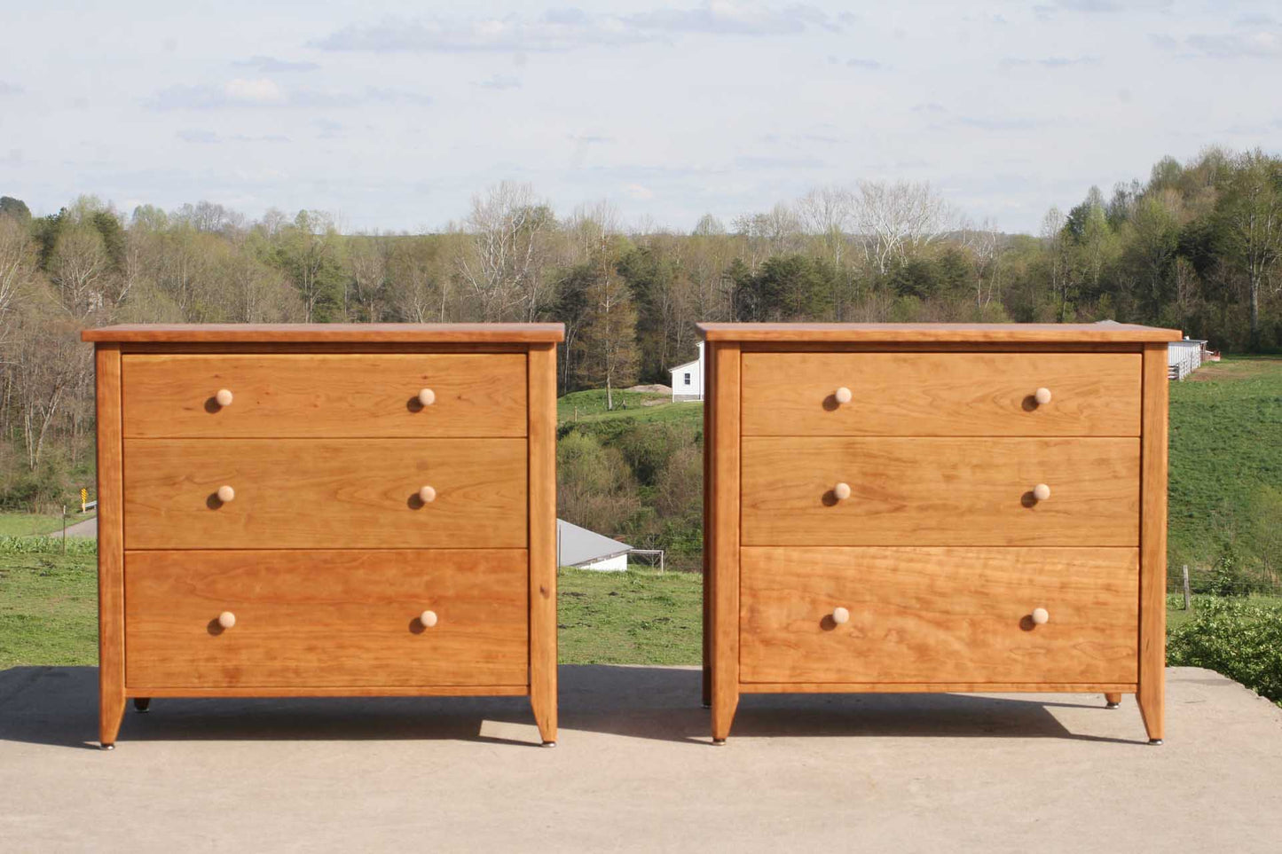 3 drawer nightstand front view