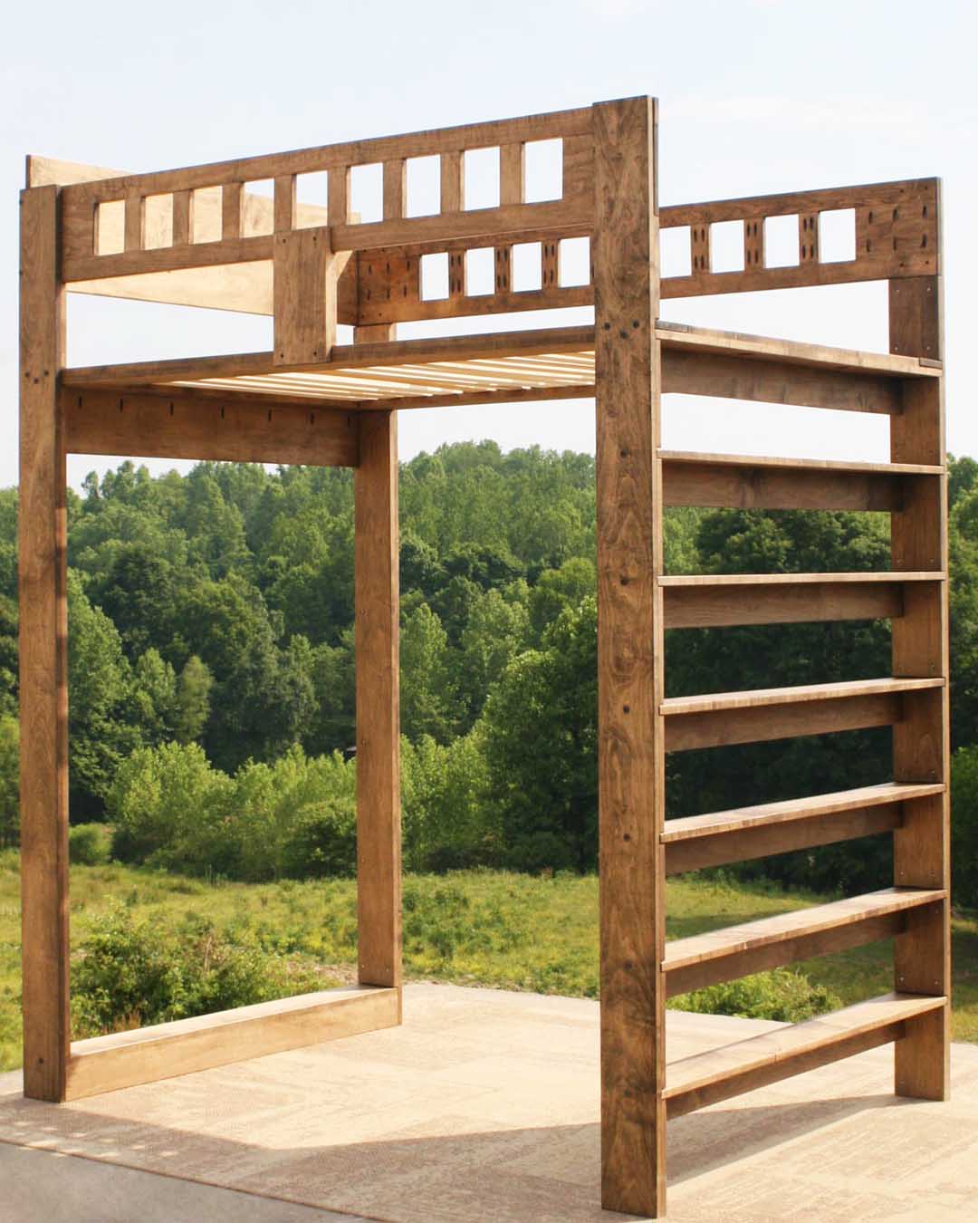 Loft bed with full width ladder lbsnv06