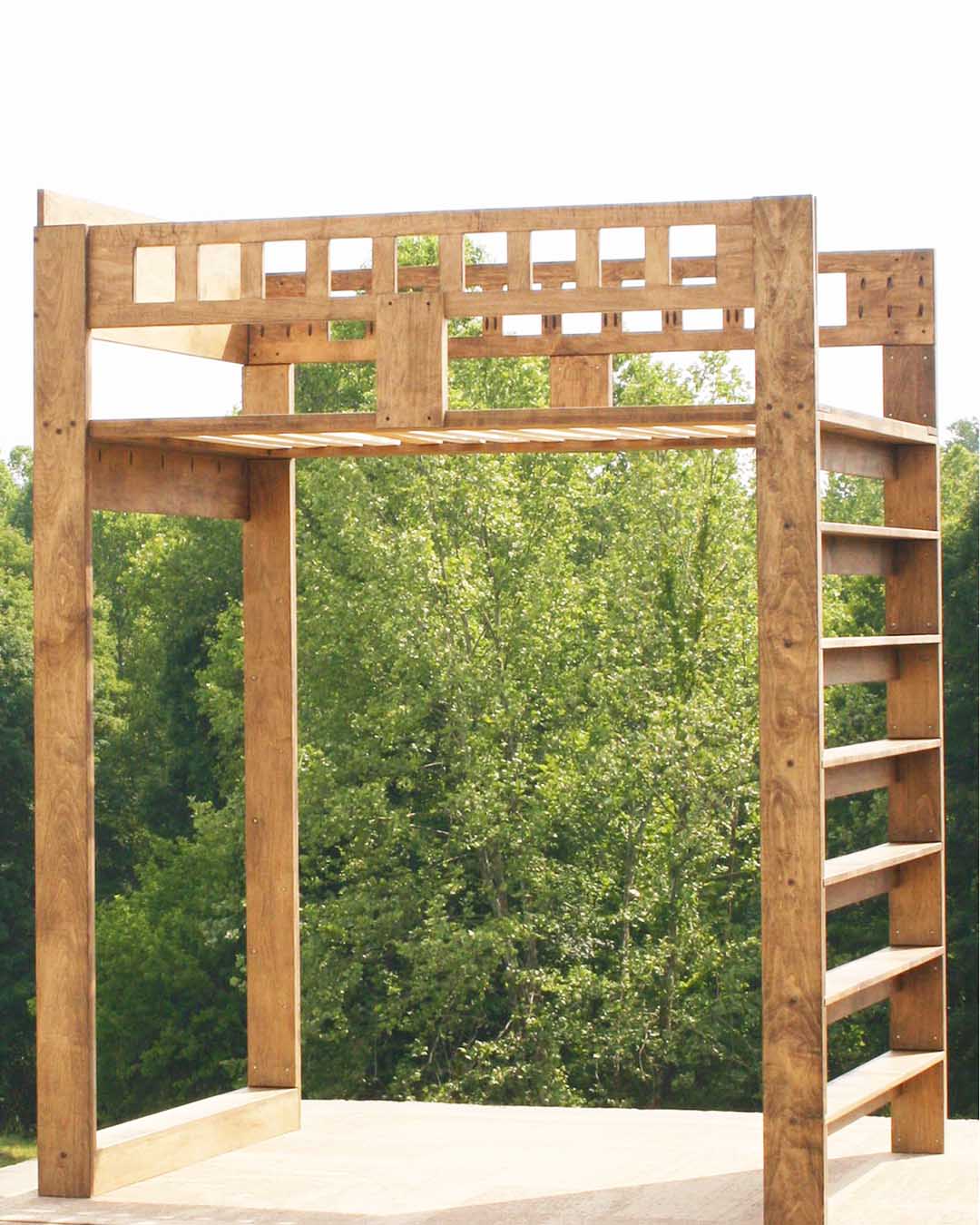 Loft bed with full width ladder lbsnv06
