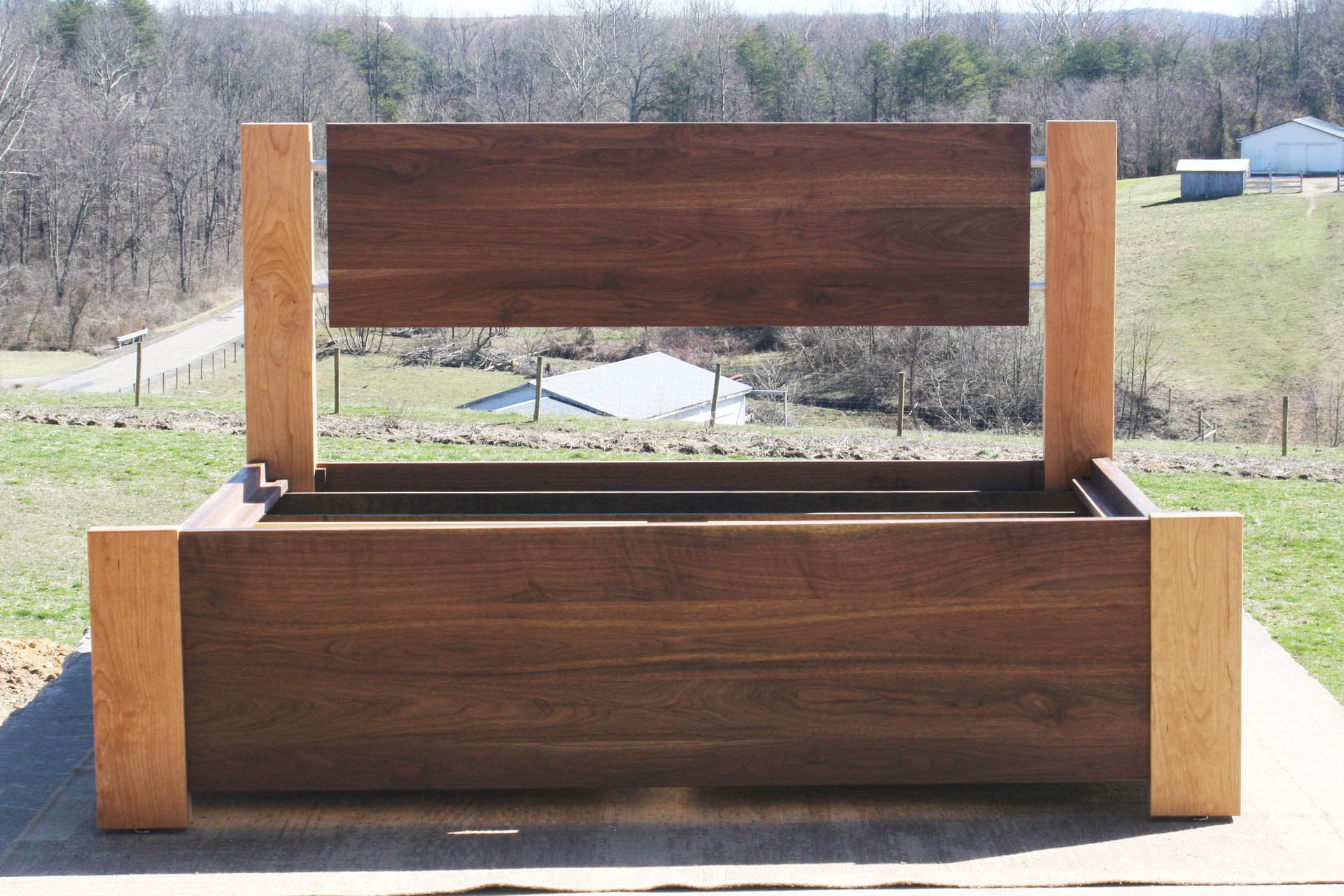 Platform Bed with 4 drawers plus Cubby in solid hardwood