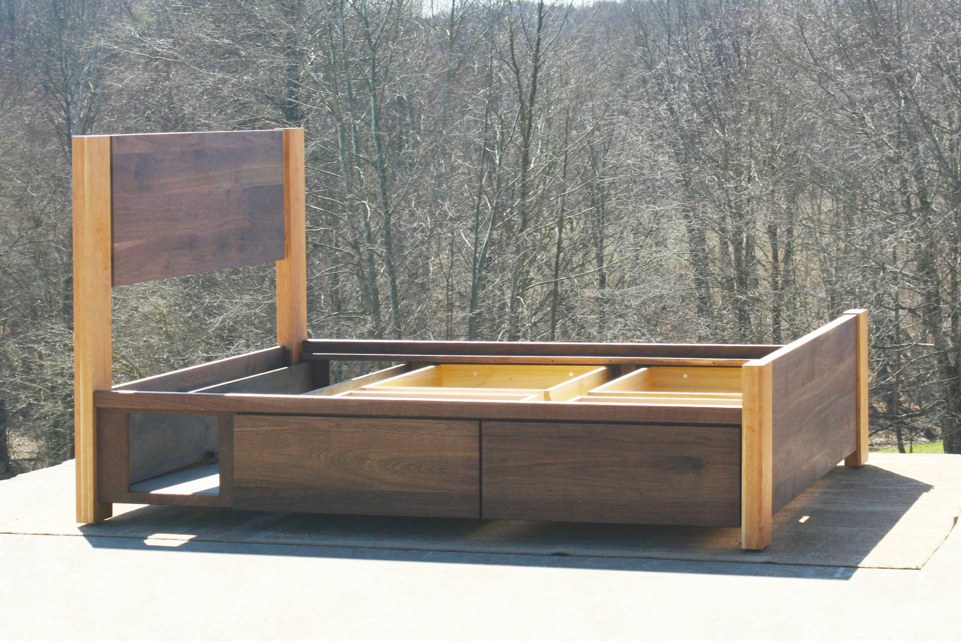 Platform Bed with 4 drawers plus Cubby no slats