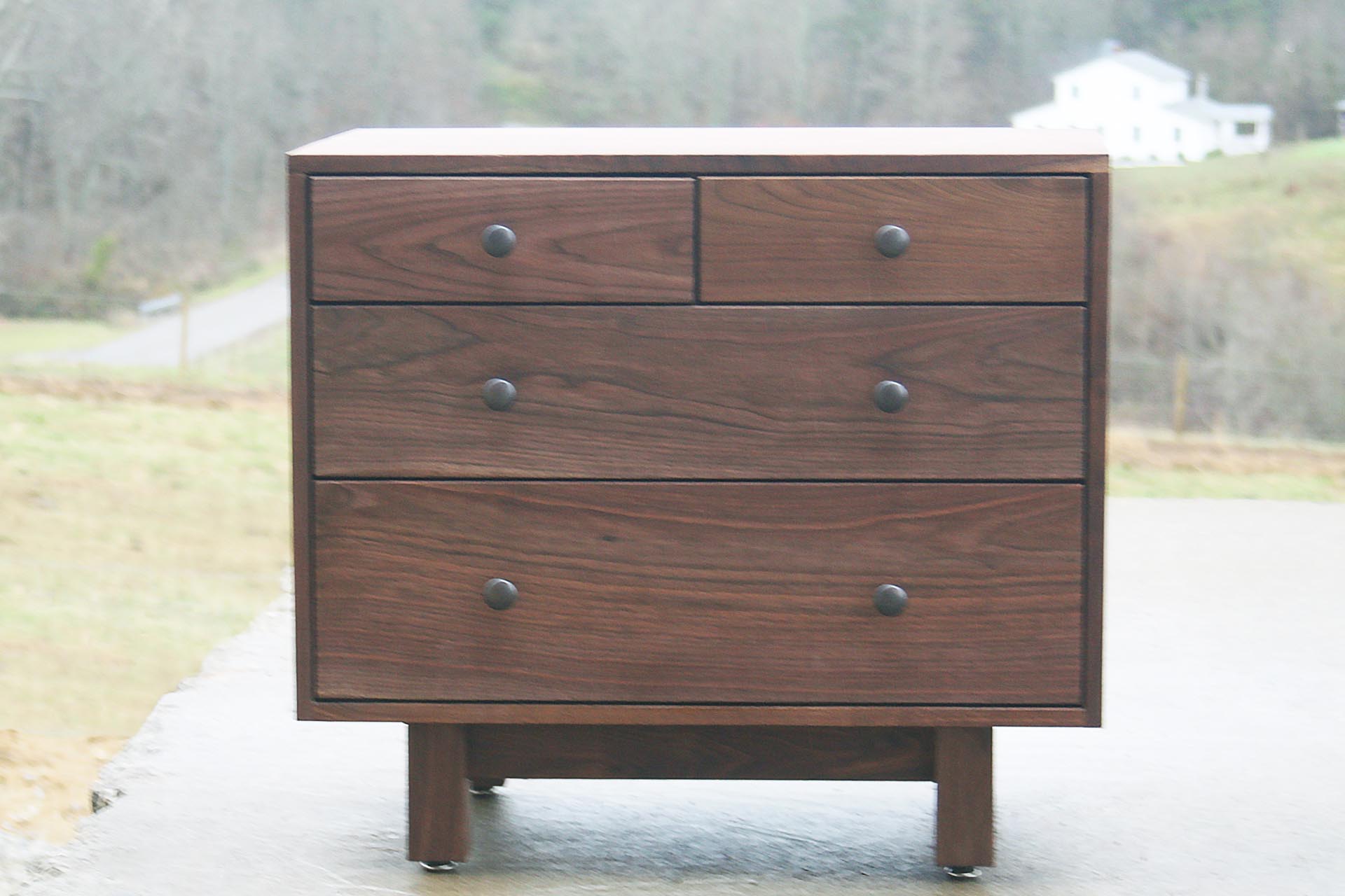 Small dresser with 4 drawers front view