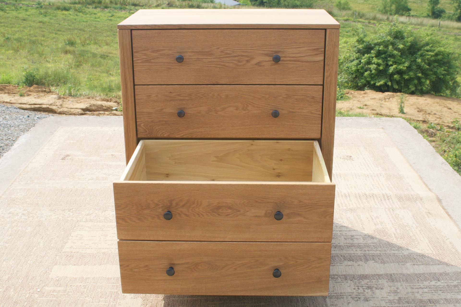 short cabinet with 4 drawers 2 drawers open