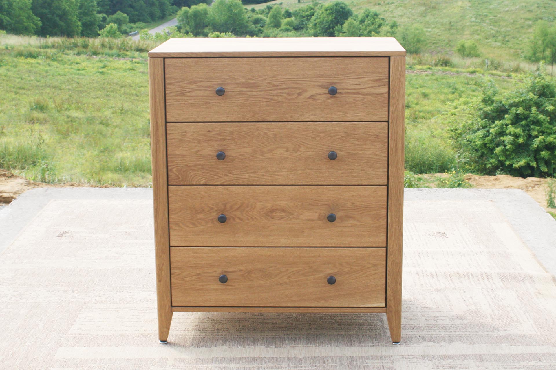 small cabinet with corner posts