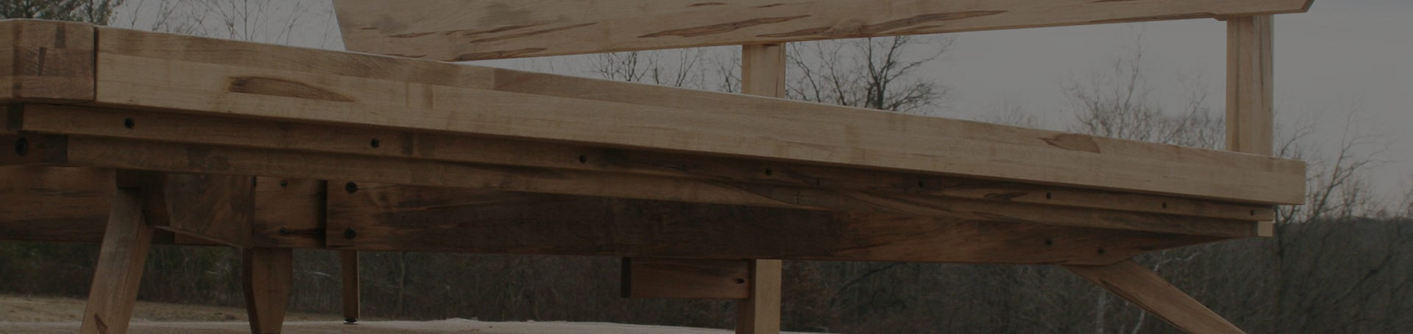 wood platform bed low angled view natural