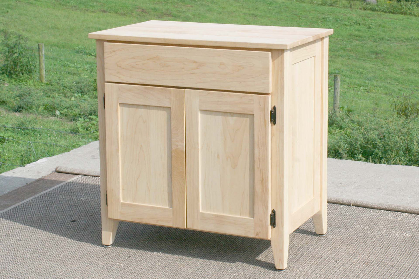 bedside table with drawer angled view