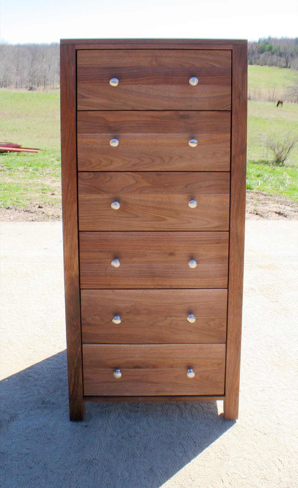 tall walnut dresser