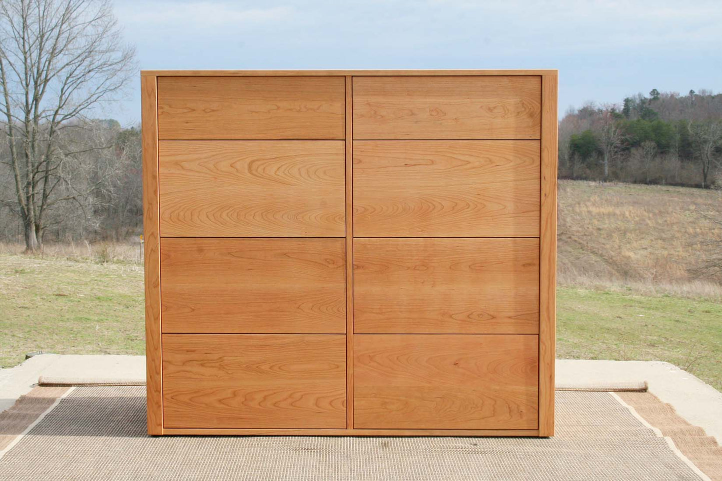 cherry wood dresser front view