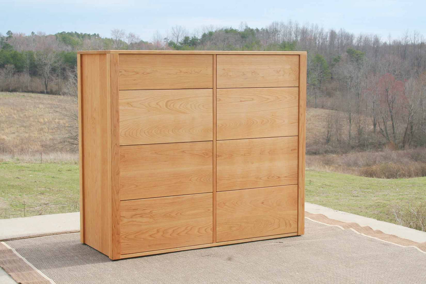 angled view cherry dresser
