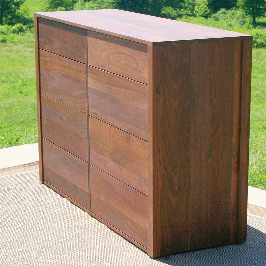 side view solid hardwood dresser