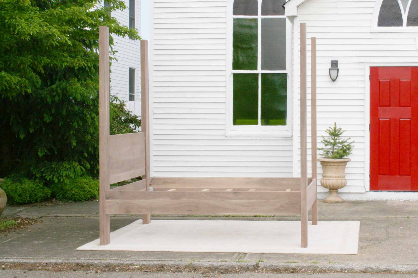 natural modern four poster bed