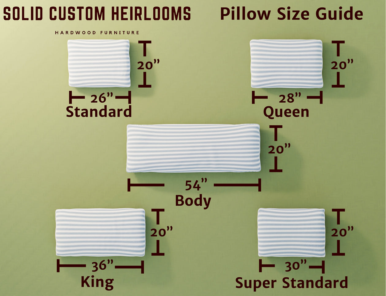 pillow size and dimensions guide