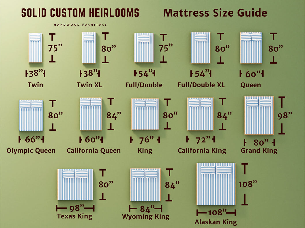 mattress size and dimension guide
