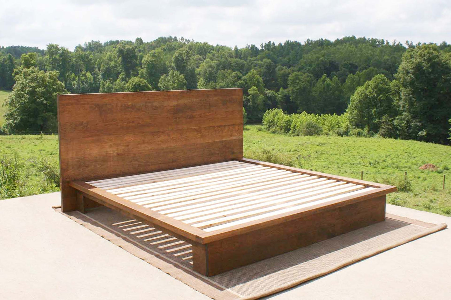 low profile platform bed side view