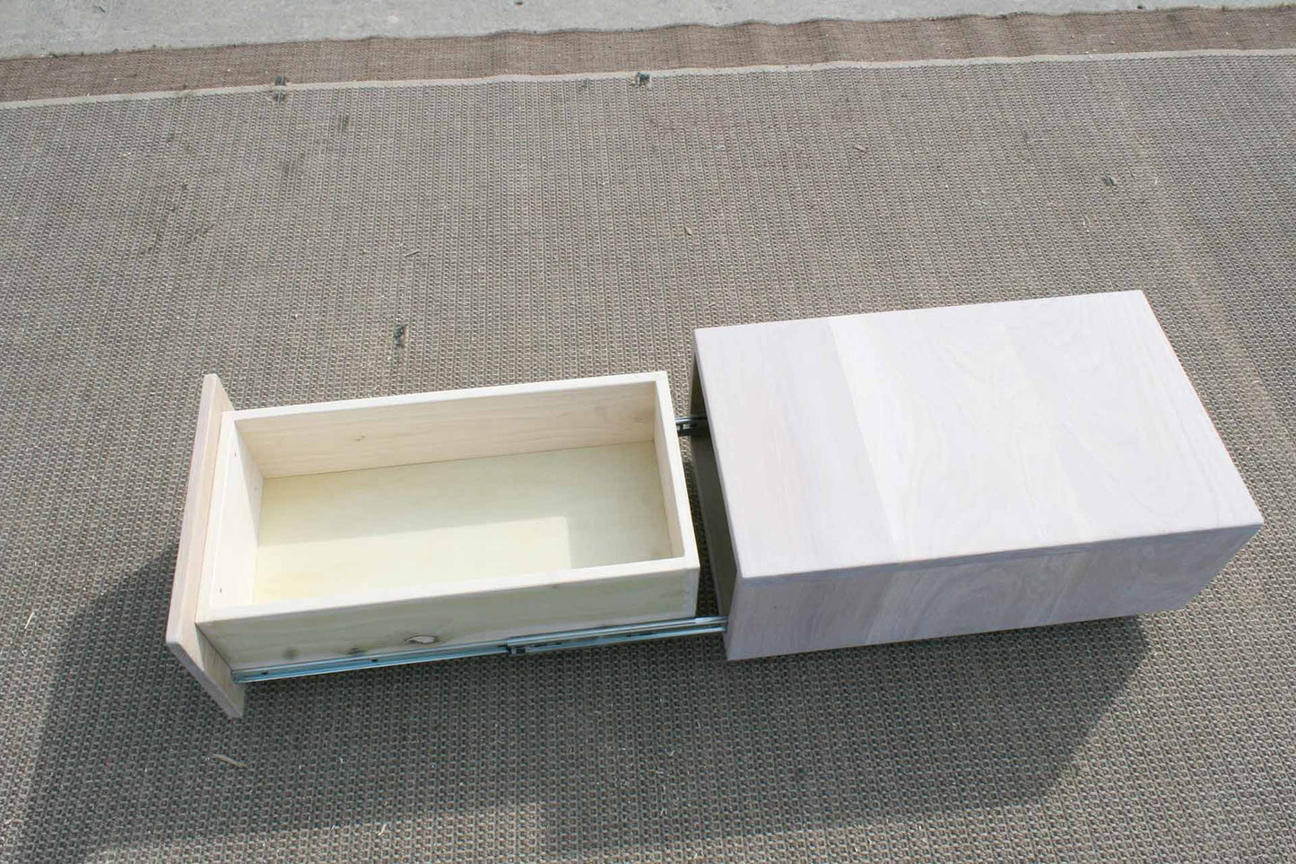 low side table with 1 large drawer open