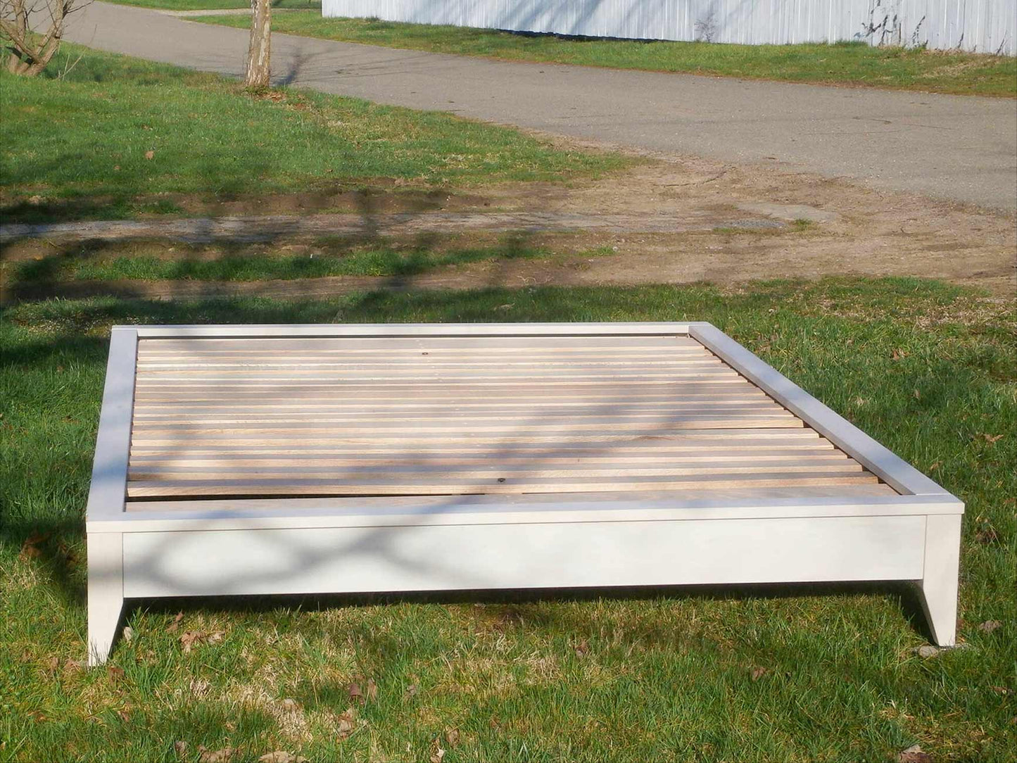 Low Platform Bed without headboard front view
