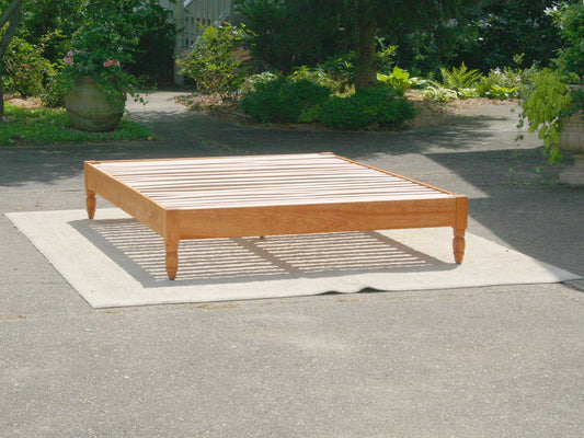 Platform Bed with turned corner posts front view