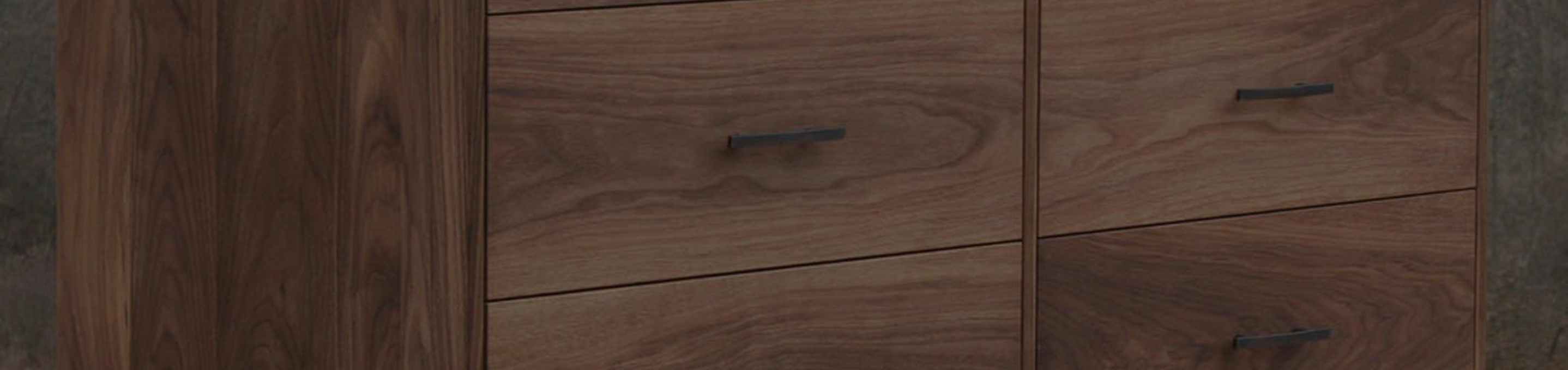 custom wood dresser with metal pulls