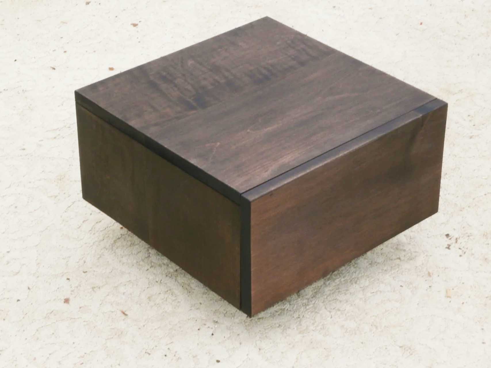 Low Platform side Table with one Drawer angled view
