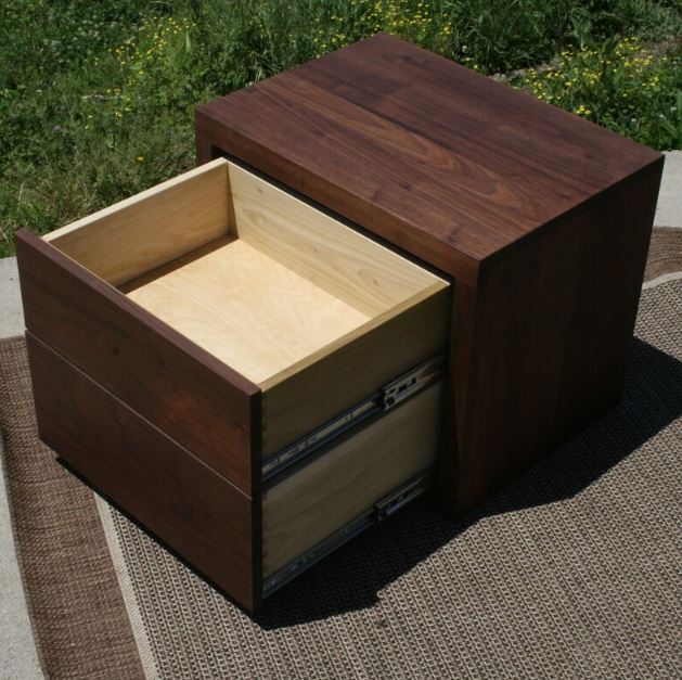 natural hardwood nightstand dresser drawers open