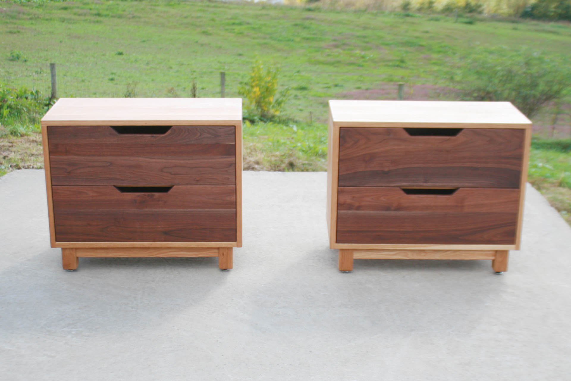 2 drawer nightstand front view