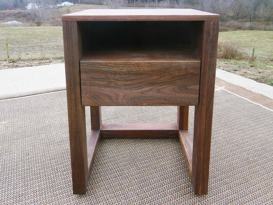 Bedside Table with 1 drawer and 1 shelf front view