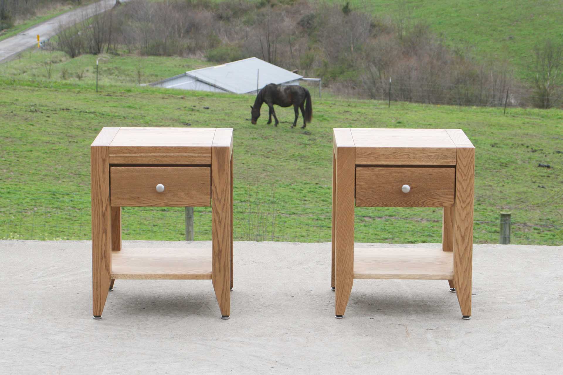 front view Bedside Table with 1 inset drawer and 1 shelf