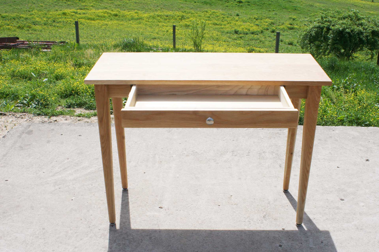 front view drawer open vanity desk