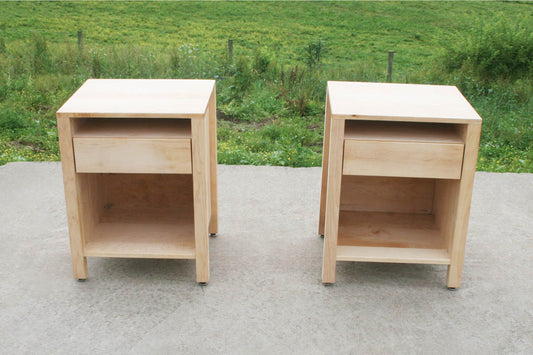 hardwood nightstands front view
