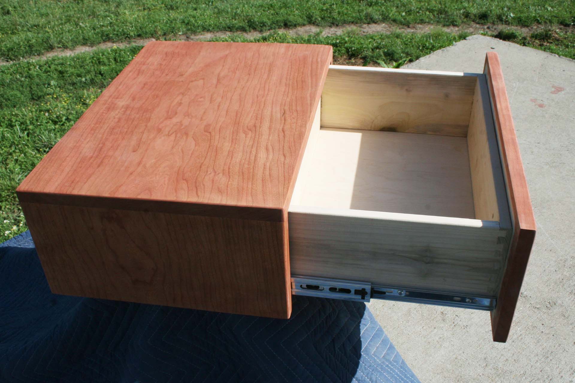 drawer open floating nightstand