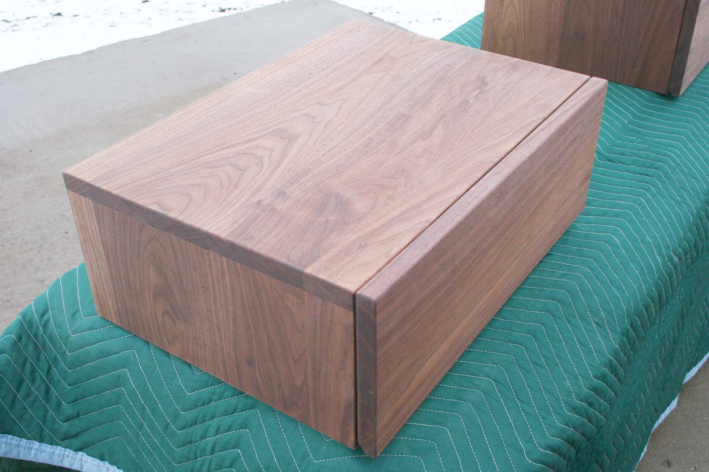 hardwood floating nightstand walnut