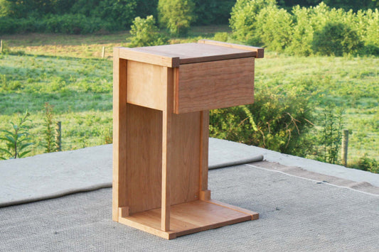 Pass-Through Bedside Table with 1 drawer side view